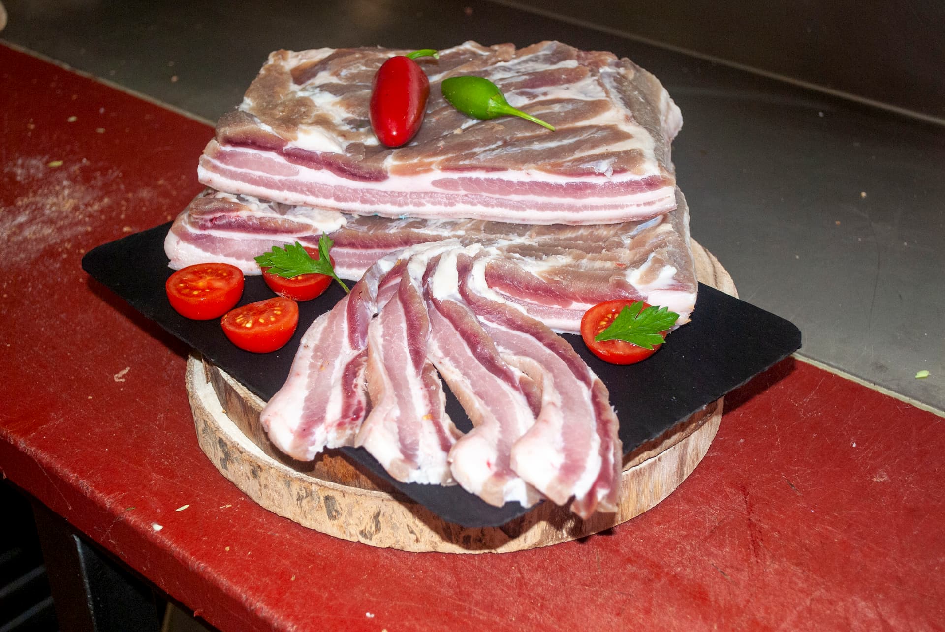 Panceta al punto de sal